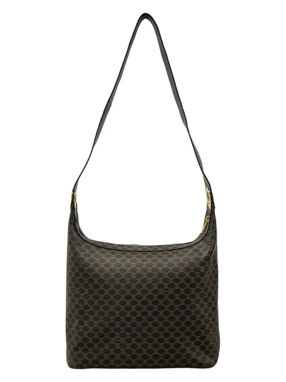 CELINE Macadam - Dark Brown Brown PVC Leather Shoulder Bag - Picture 3 of 15
